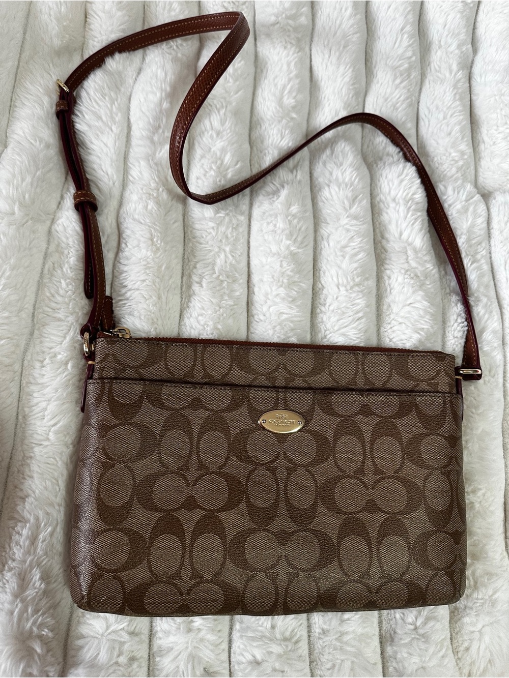 Coach Brown Signature Monogram Crossbody VINTAGE